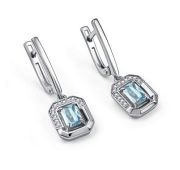 02-4854/00ТБ-00 Серьги с топазом бренд Алькор (Серебро 925)