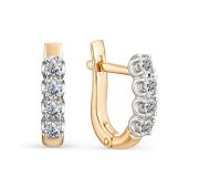 2-237-10 Серьги с бриллиантами бренд Первая Бриллиантовая Компания (Au 585)