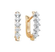 2-525-10 Серьги с бриллиантами бренд Первая Бриллиантовая Компания (Au 585)