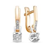 2-379-10 3,84 Серьги с бриллиантами бренд Первая Бриллиантовая Компания (Au 585)