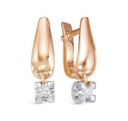 2-394-10 Серьги с бриллиантами бренд Первая Бриллиантовая Компания (Au 585)