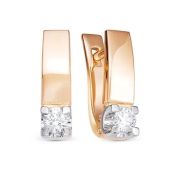 2-372-10 Серьги с бриллиантами бренд Первая Бриллиантовая Компания (Au 585)