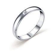 01-3295/000Б-00-1,86 Кольцо обручальное с бриллиантом бренд Алькор (Серебро 925)