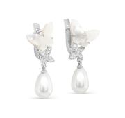 12-774-6200 Серьги бабочки с перламутром бренд Kabarovsky (Серебро 925)