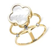 11-21188-6200-3,46 Кольцо четырехлистник с перламутром бренд Kabarovsky (Au 585)