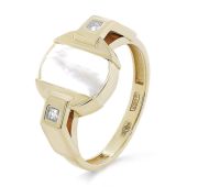 11-21356-6200-4,25 Кольцо с перламутром и бриллиантами бренд Kabarovsky (Au 585)