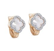 12-01931-6200-3,85 Серьги четырехлистник с перламутром и бриллиантами бренд Kabarovsky (Au 585)