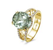 11-21988-21189-4,05 Кольцо с празиолитом и бриллиантами бренд Kabarovsky (Au 585)