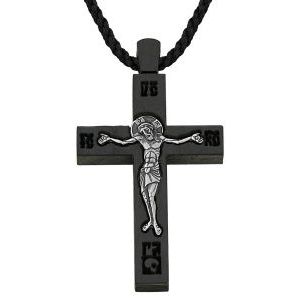 ГК-007 шнурок с крестом дерево (Серебро 925)