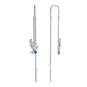 С-0009Р1208 Серьги продевки птички (Серебро 925)