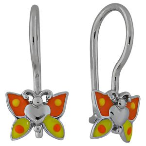 2110019 Серьги детские бабочка (Серебро 925)