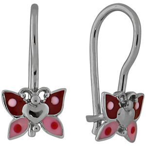 2110020 Серьги детские бабочки (Серебро 925)