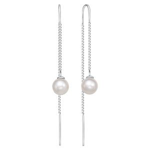 С-0067р1105 Серьги продевки с жемчугом (Серебро 925)